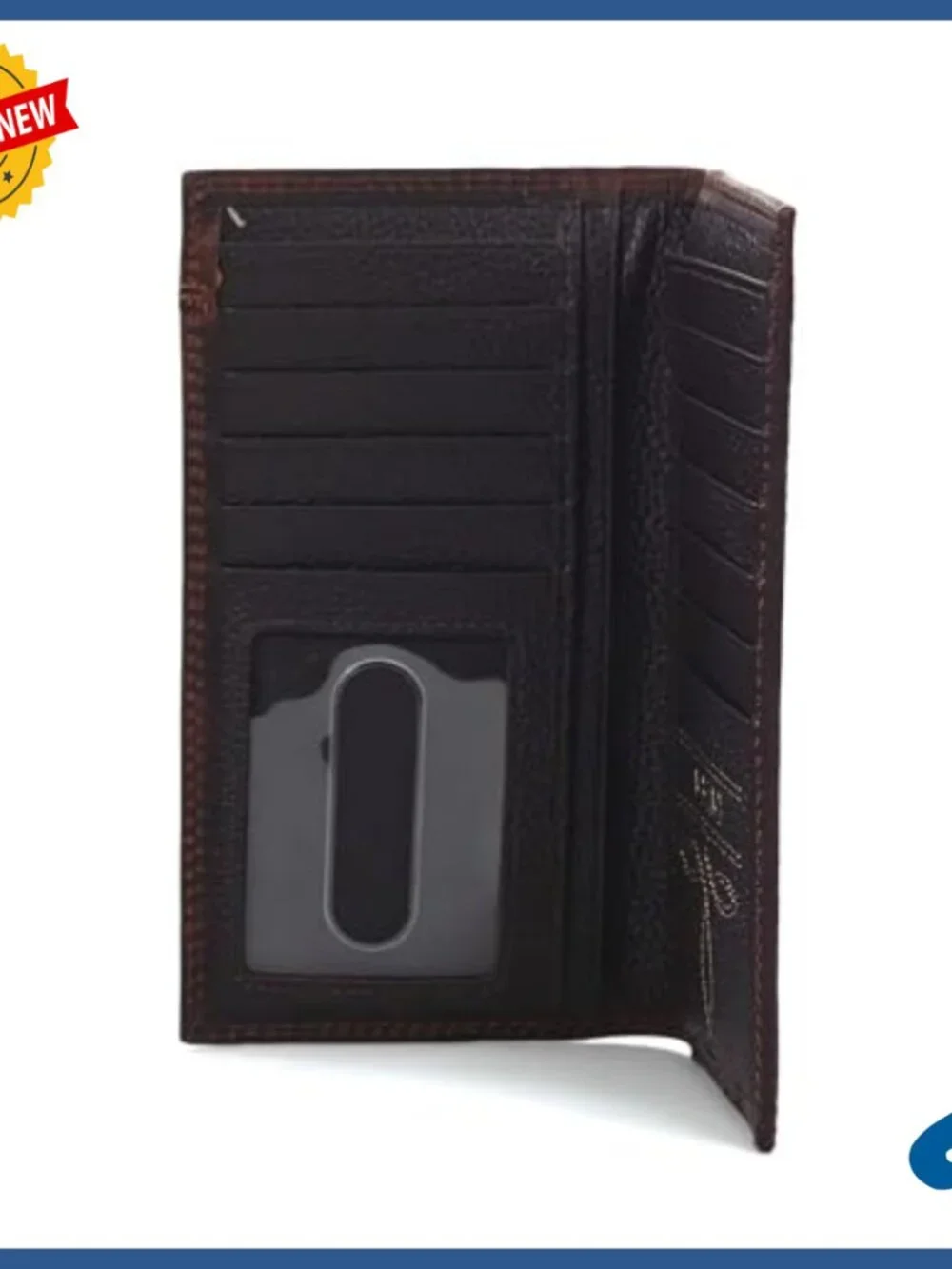 Genuine Leather Western Wallet with Rodeo Style and Multiple Compartments